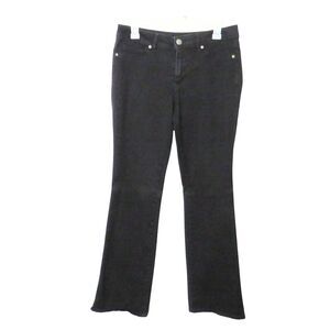 Elastic Waist Pants Women M Gray Pinstripe Casual Wear White Stag